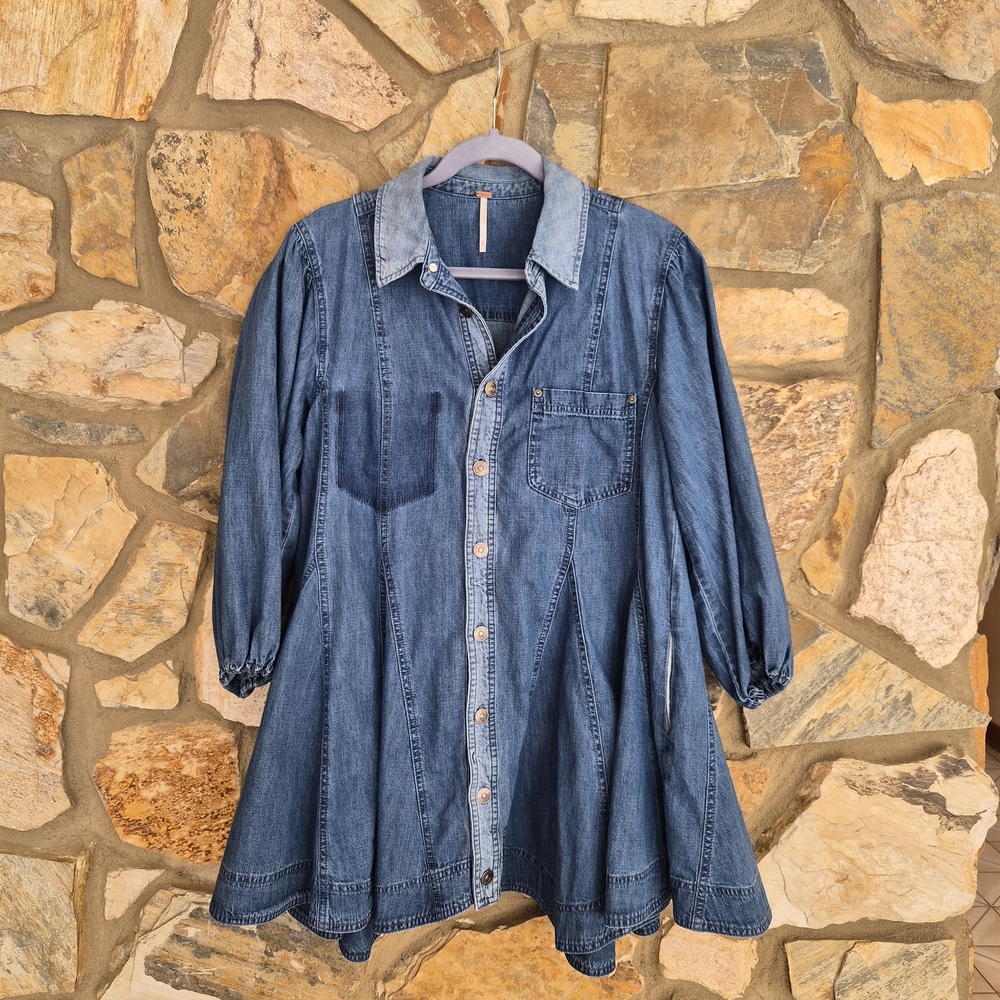 *SOLD* Free People Denim Mini Dress Size XS